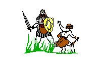 Gif animé de fronde david et goliath